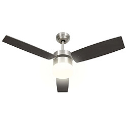 Avis vidaXL Ventilateur de plafond lampe et télécommande 108cm Marron foncé