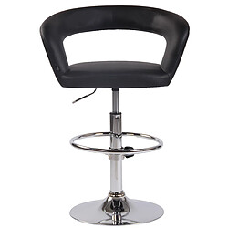 Decoshop26 Lot de 2 tabourets de bar assise moderne en PVC noir pieds et repose-pieds en métal chromé 10_0004215