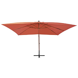 Maison Chic Parasol Jardin | Parasol en porte-à-faux avec mat en bois 400x300 cm Terre cuite - GKD51581