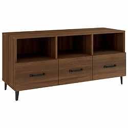 Maison Chic Meuble TV scandinave - Banc TV pour salon Chêne marron 102x35x50 cm Bois d'ingénierie -MN88964