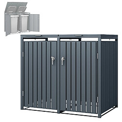 ML DESIGN MODERN LIVING Abri pour poubelles 132x80x116 cm Anthracite en acier ML-Design