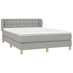 Avis Maison Chic Lit Adulte - Lit simple Lit à sommier tapissier avec matelas moelleux - Meuble de Chambre - Gris clair 140x190cm Tissu -MN18692