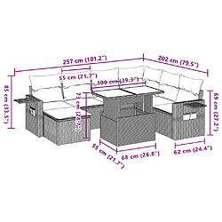 vidaXL Salon de jardin 8 pcs avec coussins marron résine tressée pas cher