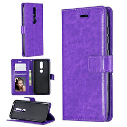 Wewoo Housse Coque Etui à rabat horizontal pour Nokia 4.2 Crazy Horse Texture avec supportfentes cartesportefeuille et cadre photo Violet