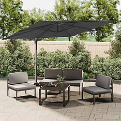 Maison Chic Parasol Jardin | Parasol cantilever à double toit Anthracite 300x300 cm - GKD81774