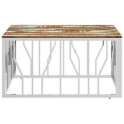 Acheter Maison Chic Tabls basse,Table Console pour salon argenté acier inoxydable/bois massif récupération -MN59143