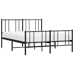 Avis Maison Chic Lit adulte - Lit simple Cadre de lit métal avec tête de lit/pied de lit,Structure du lit Contemporain pour chambre noir 160x200 cm -MN25469