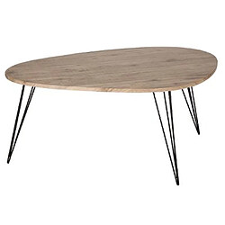 Pegane Table basse simple en MDF coloris marron - Dim : L 97 x l 65 x H 50 cm