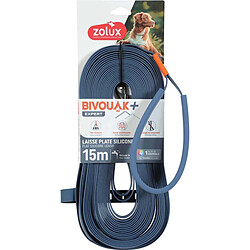 ZOLUX Longe plate en silicone bleu Bivouak 15 m.