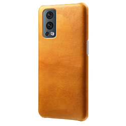 Coque en TPU + PU couleur unie simple orange pour votre OnePlus Nord 2 5G