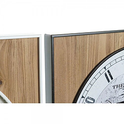 Look & Feel Horloge Murale DKD Home Decor Noir MDF Blanc Fer Mappemonde (60 x 4,5 x 60 cm)