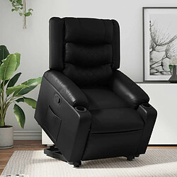 Maison Chic Fauteuil Relax pour salon, Fauteuil inclinable Noir Similicuir -GKD95506