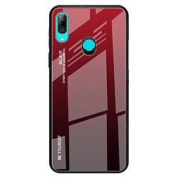 Wewoo Coque Pour Huawei P Smart Z Gradient Color Glass Case Rouge