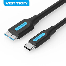 Vention Câble USB 3.0 C-Micro-B Transmission 5Gbps - Conducteur en Cuivre Étain - Boîtier PVC - Couleur Noir