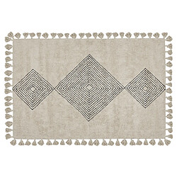 Beliani Tapis en coton beige 160 x 230 cm BULCUK