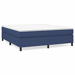 vidaXL Cadre de lit sans matelas bleu 160x200 cm tissu