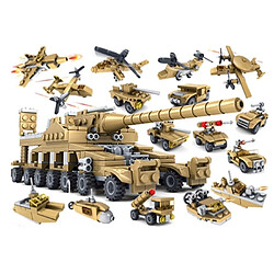 Wewoo Jeu construction DIY Militaire Super Réservoirs Blocs de 16 en 1 Ensembles Armée Briques Modèle Brinquedos Jouets, Âge: 6 Ans Ci-dessus