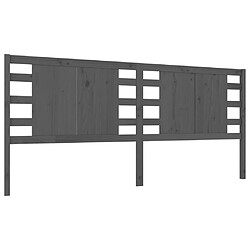 Maison Chic Tête de lit scandinave pour lit adulte,Meuble de chambre Gris 206x4x100 cm Bois massif de pin -MN31840