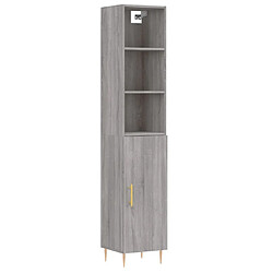 vidaXL Buffet haut Sonoma gris 34,5x34x180 cm Bois d'ingénierie