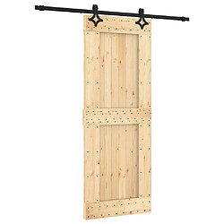 vidaXL Porte coulissante et kit de quincaillerie 80x210 cm pin massif