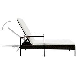 Acheter Maison Chic Chaise longue avec coussin | Bain de soleil Relax | Transat Résine tressée Marron -GKD20771