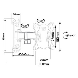 Avis Support Maclean pour TV ou moniteur, max. VESA 100x100, 13-32", 30kg, noir, MC-416