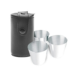 Totalcadeau Coffret flasque en inox 4 verres à shot et accessoires