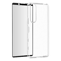 Avizar Coque Sony XPeria 5 III Silicone Souple Verre Trempé 9H Transparent Noir