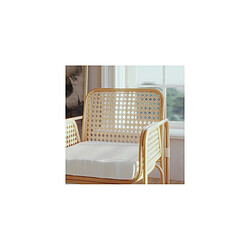 ICONIK INTERIOR Chaise longue en rotin - Chaise design - Boho Bali - Qawa Blanc pas cher