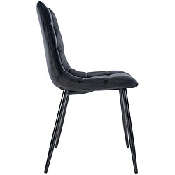 Avis Decoshop26 Chaise de salle à manger x1 coutures forme carrées en velours noir pieds en métal noir 10_0001957