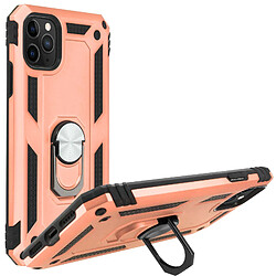 Avizar Coque Apple iPhone 11 Pro Max Antichoc Bi-matière Bague Support Vidéo rose gold