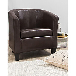 Beliani Fauteuil BORWICK Cuir PU Marron foncé