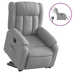 vidaXL Fauteuil inclinable électrique gris clair tissu