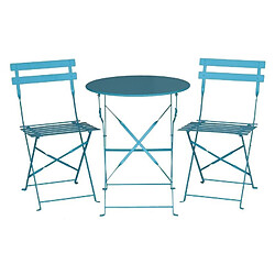 Avis Chaises de Terrasse Bleu Turquoise en Acier - Lot de 2 - Bolero