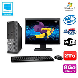 Lot PC Dell Optiplex 3020 SFF Intel G3220 3GHz 8Go 2To DVD Wifi W7 + Ecran 17" - Occasion