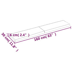 vidaXL Étagère murale 160x30x(2-6) cm bois de chêne massif non traité pas cher