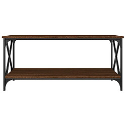 Acheter Maison Chic Table basse,Table Console Table d'appoint, Table pour salon Chêne marron 100x50x45 cm Bois d'ingénierie et fer -MN51127