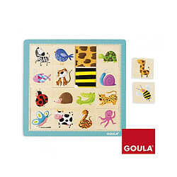 Goula Puzzle en bois 16 pièces : les animaux et leurs couleurs