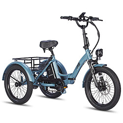 FAFREES F20 Mate Vélo Électrique - Moteur 500W Batterie 48V18.2AH Assisted Autonomie 110KM Freins Hydrauliques - Gris Bleu