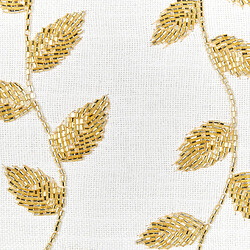 Beliani Coussin NERIUM Coton 30 x 50 cm Motif de plante Broderie Blanc pas cher