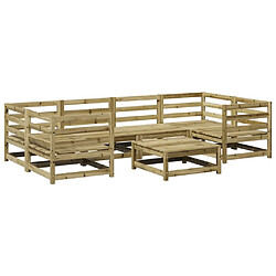 vidaXL Salon de jardin 7 pcs bois de pin imprégné