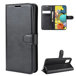 Etui en PU surface de litchi avec support noir pour votre Samsung Galaxy A51 5G SM-A516