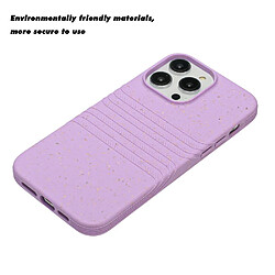 Coque en TPU + paille de blé entièrement biodégradable pour votre iPhone 14 Pro Max - violet