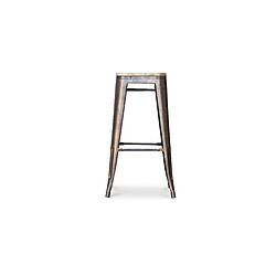 ICONIK INTERIOR Tabouret de Bar - Design Industriel - Acier & Bois - 76cm - Stylix Vert clair