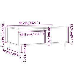 vidaXL Table basse Noir 90x50x36,5 cm Bois d'ingénierie pas cher