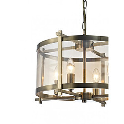 Luminaire Center Suspension Nolan Laiton antique 4 ampoules 48cm pas cher