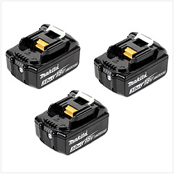 Makita BL 1830 B Batteries 18V - 3 Ah / 3000 mAh Li-Ion avec témoin de charge intégré - 3 pièces