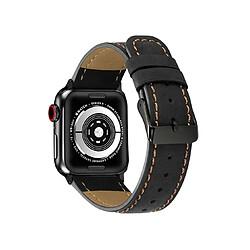 B01 Cuir Black Sport Sangle de remplacement Bracelet de rechange Apple Watch Band 40mm 38mm Femmes Hommes pour Iwatch 1-7 Génération SE