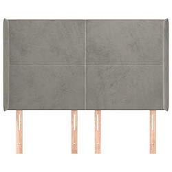 Avis Maison Chic Tête de lit scandinave avec oreilles,meuble de chambre Gris clair 147x16x118/128 cm Velours -MN96290