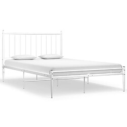 Maison Chic Lit adulte - Lit simple Cadre de lit,Structure du lit Contemporain Blanc Métal 120x200 cm -MN45460